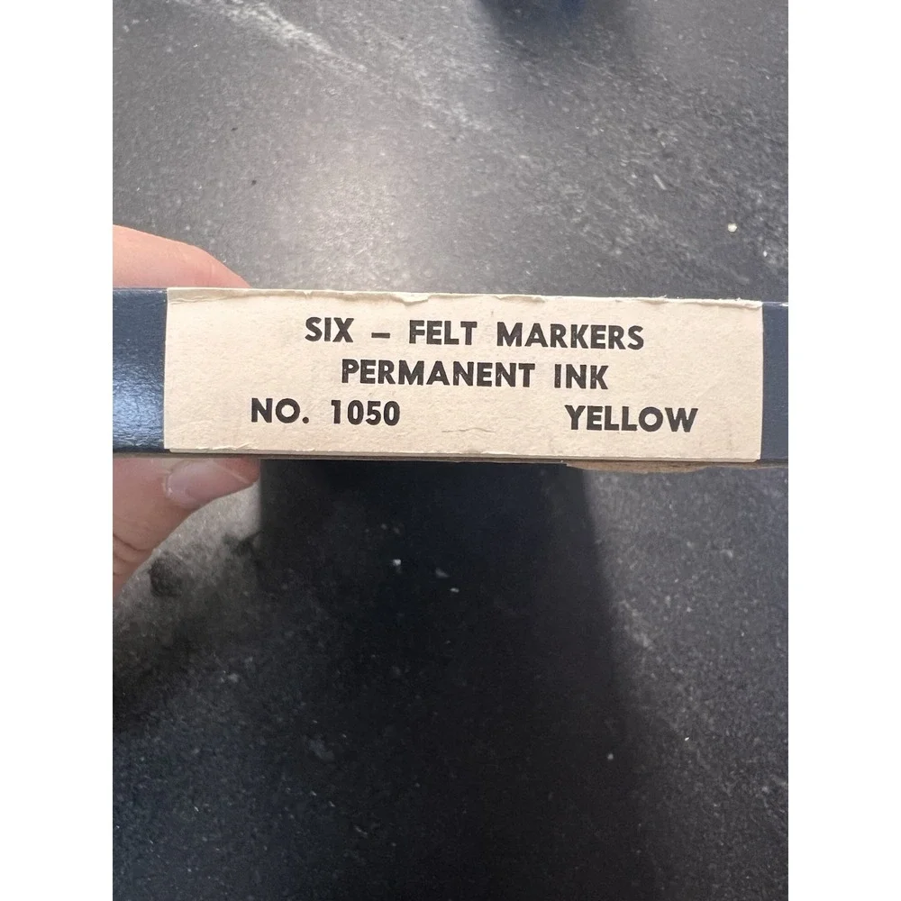 Vtg NOS Boxed RUWE Felt Markers No. 1050 Yellow Set of‎ 6 Permanent Ink Made USA